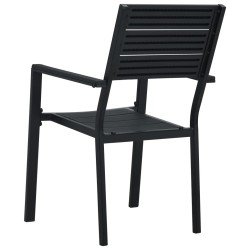 Chaises de jardin lot de 2 Noir PEHD Aspect de bois 538083538083