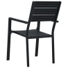 Chaises de jardin lot de 2 Noir PEHD Aspect de bois 538083538083