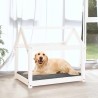 Lit pour chien Blanc 81x60x70 cm Bois de pin solide 538085538085