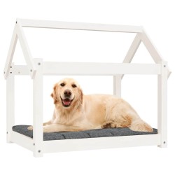 Lit pour chien Blanc 81x60x70 cm Bois de pin solide 538085538085