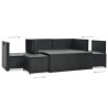 Salon de jardin 6 pcs avec coussins résine tressée noir 538088538088