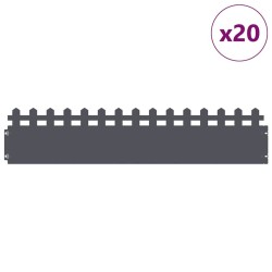 Bordures de pelouse 20 pcs Anthracite 103 x 0,05 x 22 cm Acier 538089538089