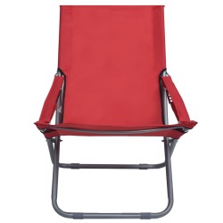 Chaises pliables de plage lot de 2 Tissu Rouge 538096538096