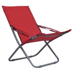 Chaises pliables de plage lot de 2 Tissu Rouge 538096538096