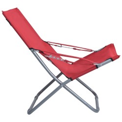 Chaises pliables de plage lot de 2 Tissu Rouge 538096538096