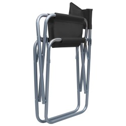 Chaises de metteur en scène lot de 2 Acier Noir 538101538101