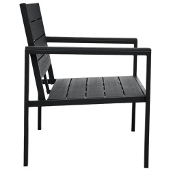 Banc de jardin 120 cm PEHD Noir Aspect de bois 538104538104