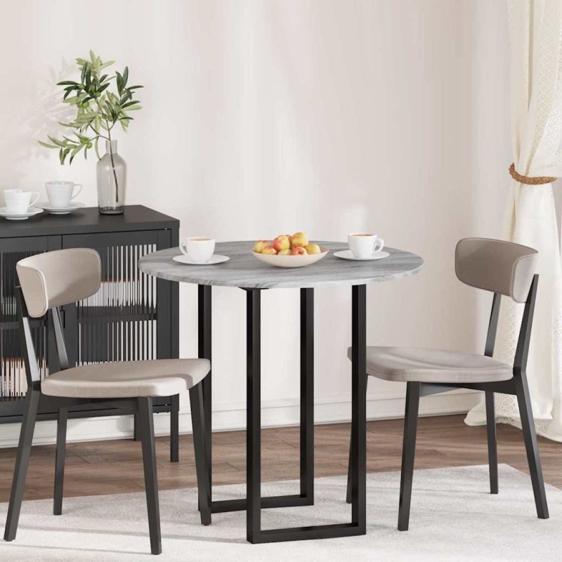 Plateau de table Sonoma gris Ø 80 x 1,5 cm Bois d'ingénierie 538108538108