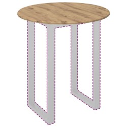 Plateau de table chêne artisanal Ø 80 x 1,5 cm 538110538110