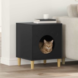 Maison pour chat Noir 42,5 x 40 x 53 cm Bois d'ingénierie 538113538113
