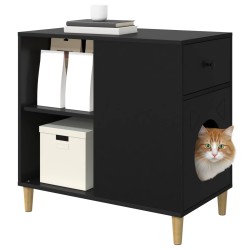 Maison pour chat Noir 72 x 42.5 x 70 cm Bois d'ingénierie 538114538114