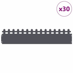 Bordures de pelouse 30 pcs Anthracite 103 x 0,05 x 22 cm Acier 538121538121