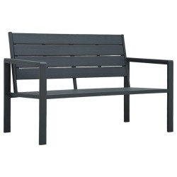 Banc de jardin 120 cm PEHD Gris Aspect de bois 538124538124