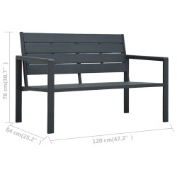 Banc de jardin 120 cm PEHD Gris Aspect de bois 538124538124