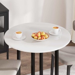 Plateau de table Blanc brillant Ø 80 x 1,5 cm Bois d'ingénierie 538127538127