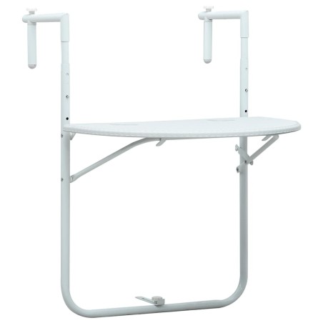 Table de balcon Blanc 60x64x83,5 cm Plastique Aspect de rotin 538129538129