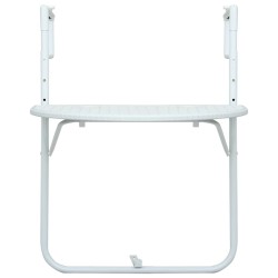 Table de balcon Blanc 60x64x83,5 cm Plastique Aspect de rotin 538129538129