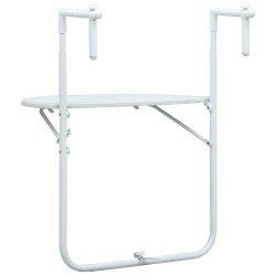 Table de balcon Blanc 60x64x83,5 cm Plastique Aspect de rotin 538129538129