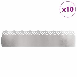 Bordures de pelouse 10 pcs Argent 103 x 0,05 x 22 cm 538131538131
