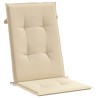 Coussins de chaise de jardin dossier haut lot de 2 beige tissu 538132538132