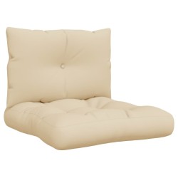 Coussins de palette lot de 2 beige tissu 538134538134