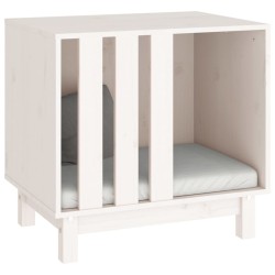 Niche pour chien Blanc 60x45x57 cm Bois de pin massif 538138538138