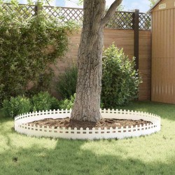 Bordures de pelouse 30 pcs Blanc 103 x 0,05 x 22 cm Acier 538140538140