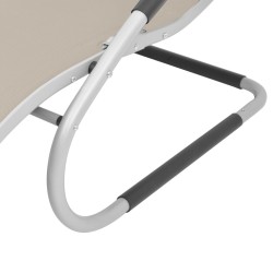 Chaise longue avec oreiller Aluminium et textilène Crème 538143538143