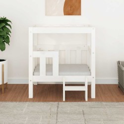 Lit pour chien Blanc 65,5x50,5x70 cm Bois de pin solide 538144538144