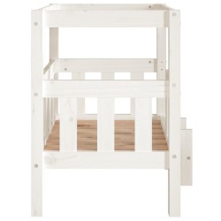 Lit pour chien Blanc 65,5x50,5x70 cm Bois de pin solide 538144538144