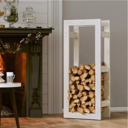 Support pour bois de chauffage Blanc 41x25x100 cm Bois de pin 538148538148