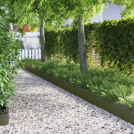 Bordures de pelouse 20 pcs Vert olive 103 x 0,05 x 22 cm Acier 538151538151