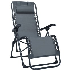 Chaise pliable de terrasse Gris Textilène 538158538158