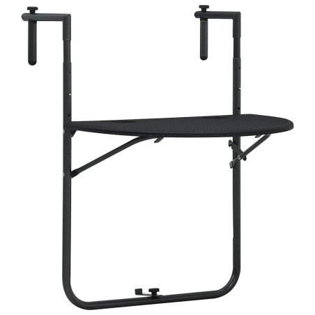 Table de balcon Noir 60x64x83,5 cm Plastique Aspect de rotin 538160538160