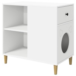 Maison pour chat Blanc 72 x 42.5 x 70 cm Bois d'ingénierie 538174538174