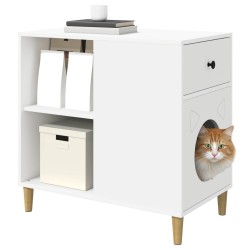 Maison pour chat Blanc 72 x 42.5 x 70 cm Bois d'ingénierie 538174538174