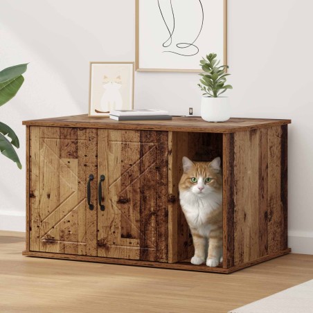 Maison pour chat Bois ancien 85 x 55 x 50 cm Bois d'ingénierie 538181538181