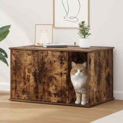 Maison pour chat Chêne fumé 85 x 55 x 50 cm Bois d'ingénierie 538185538185