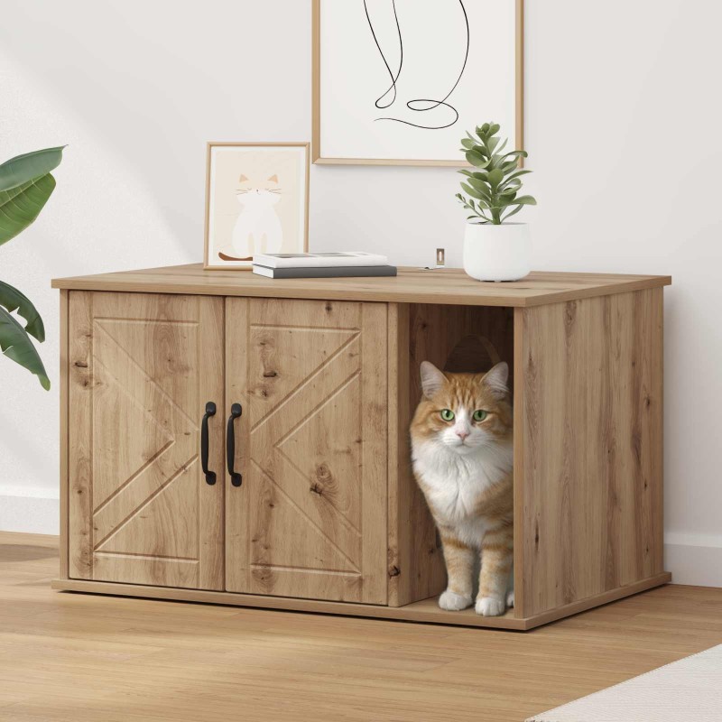 Maison pour chat Chêne artisan 85 x 55 x 50 cm 538186538186