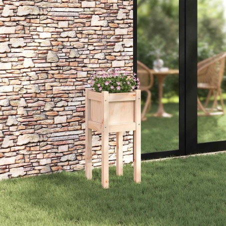 Cache-pot de jardin Nature 31 x 31 x 70 cm Bois de pin massif 538188538188