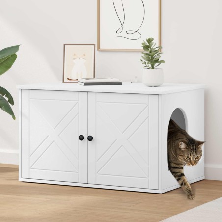 Maison pour chat Blanc 85 x 55 x 50,5 cm Bois d'ingénierie 538190538190