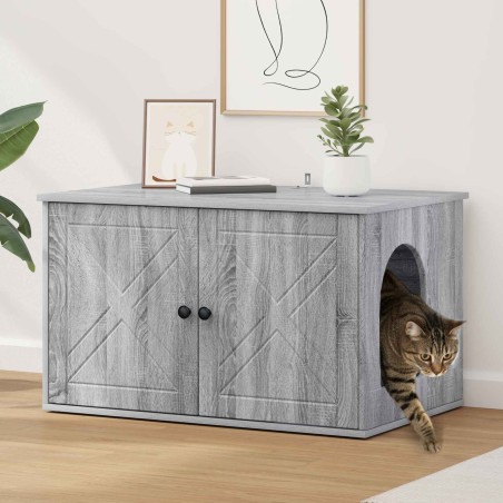 Maison pour chat Gris Sonoma 85 x 55 x 50 cm Bois d'ingénierie 538193538193