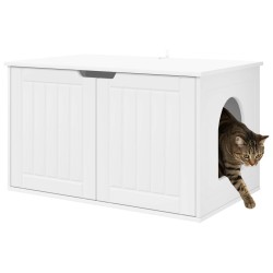 Maison pour chat Blanc 85 x 55 x 50,5 cm Bois d'ingénierie 538201538201