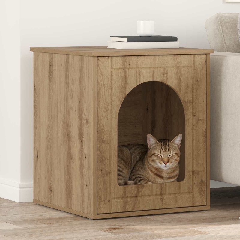Maison pour chat Chêne artisan 53 x 52 x 62 cm 538202538202