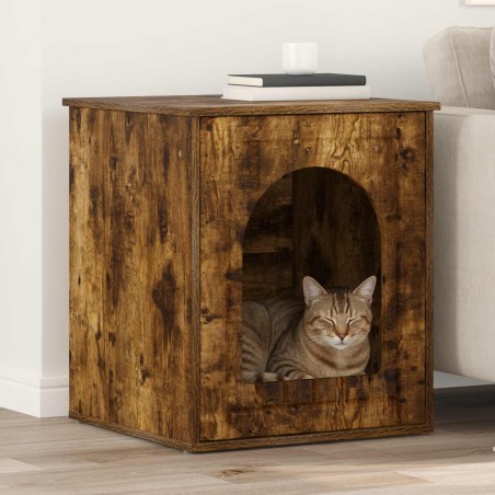 Maison pour chat Chêne fumé 53 x 52 x 62 cm Bois d'ingénierie 538205538205