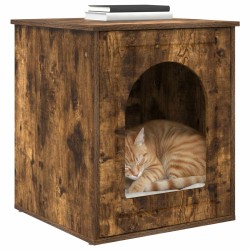 Maison pour chat Chêne fumé 53 x 52 x 62 cm Bois d'ingénierie 538205538205