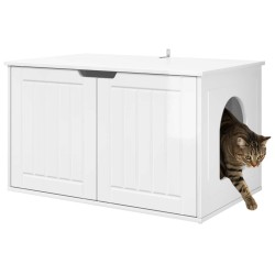 Maison pour chat Blanc Brillant 85 x 55 x 50,5 cm 538213538213