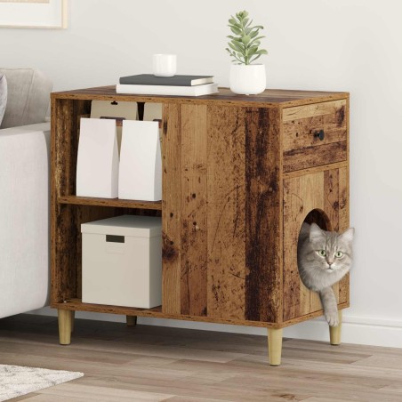 Maison pour chat Bois ancien 72 x 42.5 x 70 cm 538225538225