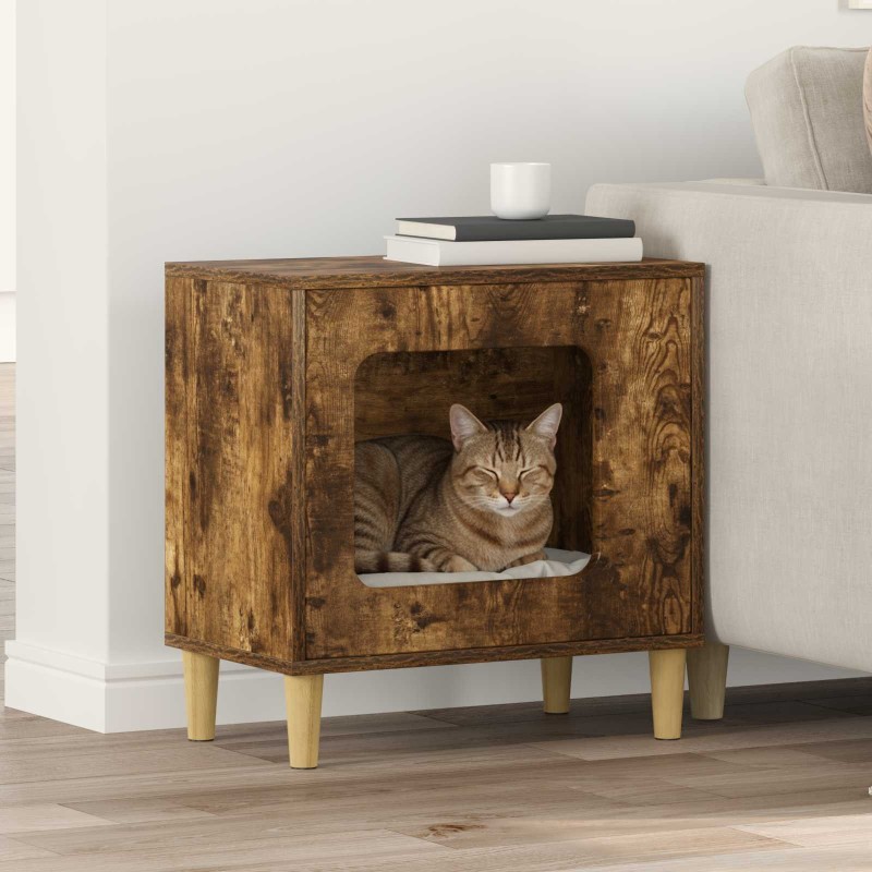 Maison pour chat Chêne fumé 51 x 30 x 52 cm Bois d'ingénierie 538231538231
