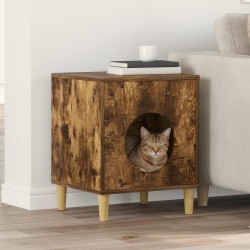 Maison pour chat Chêne fumé 42,5 x 40 x 53 cm Bois d'ingénierie 538235538235